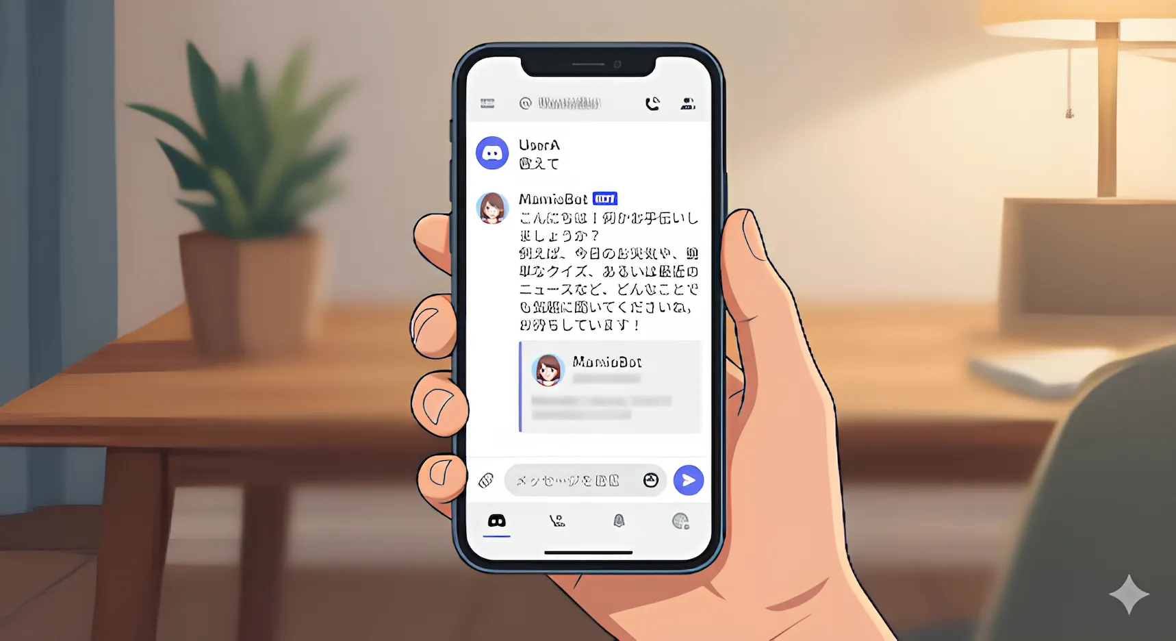 Discordで@MamioBotが返信している画面