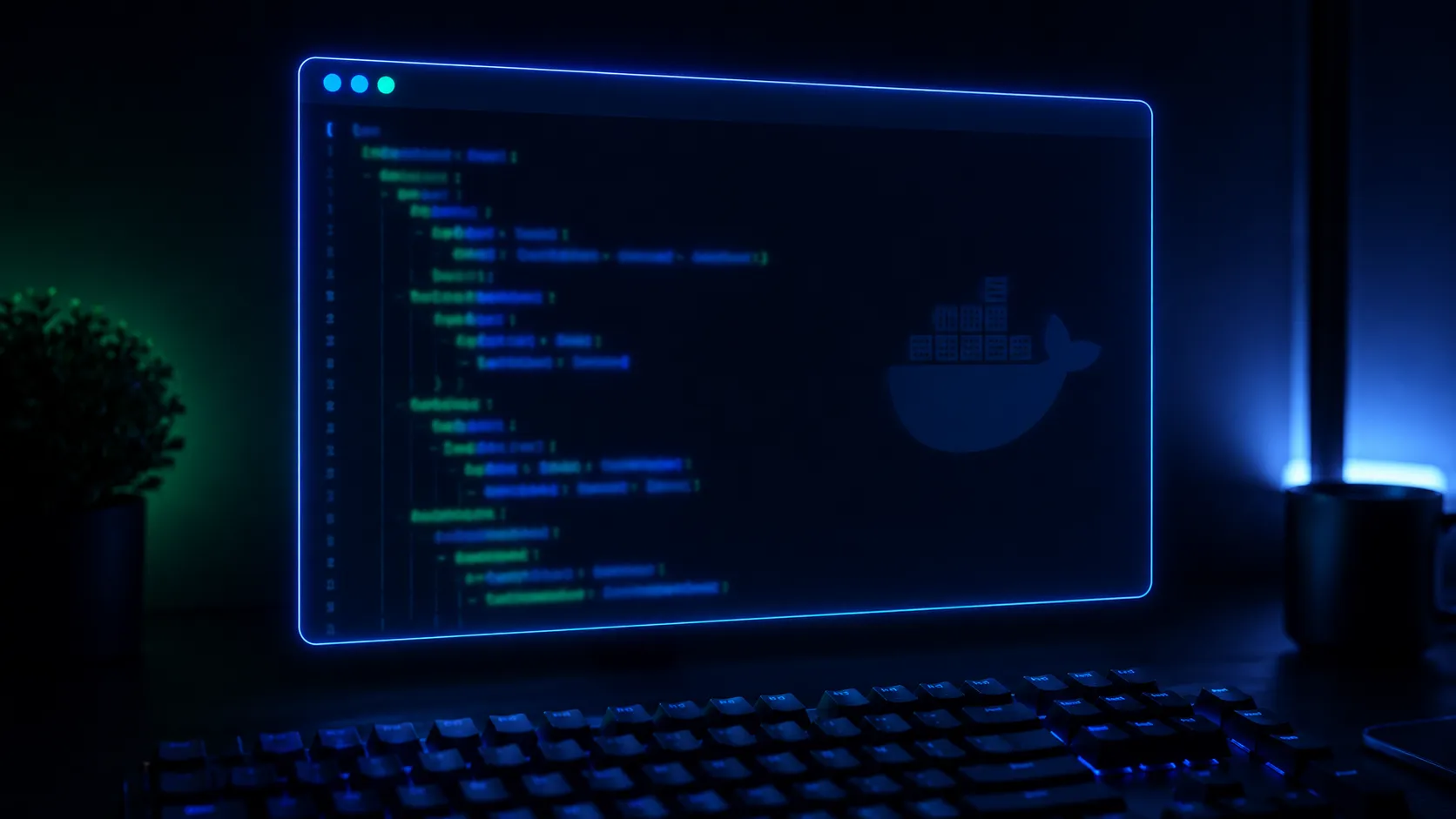 ターミナルでdocker composeを実行している様子